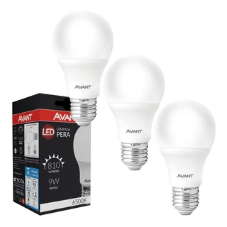 Kit 3 Lâmpadas Led Bulbo Pera Bivolt 9w Luz Branca Avant