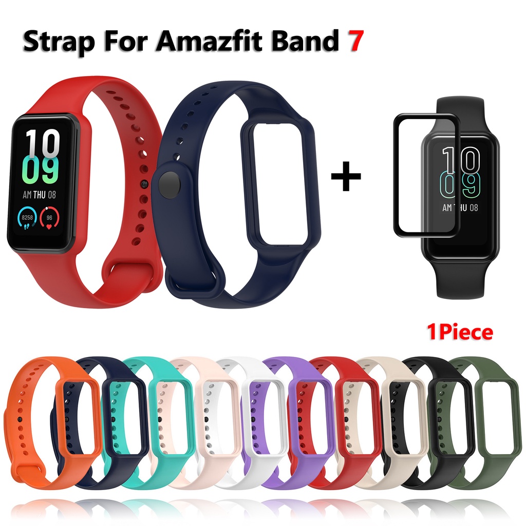 Pulseira Esportiva Para Amazfit Band 7 De Substituição + Filme De Tela Soft Band7 Acessórios De
