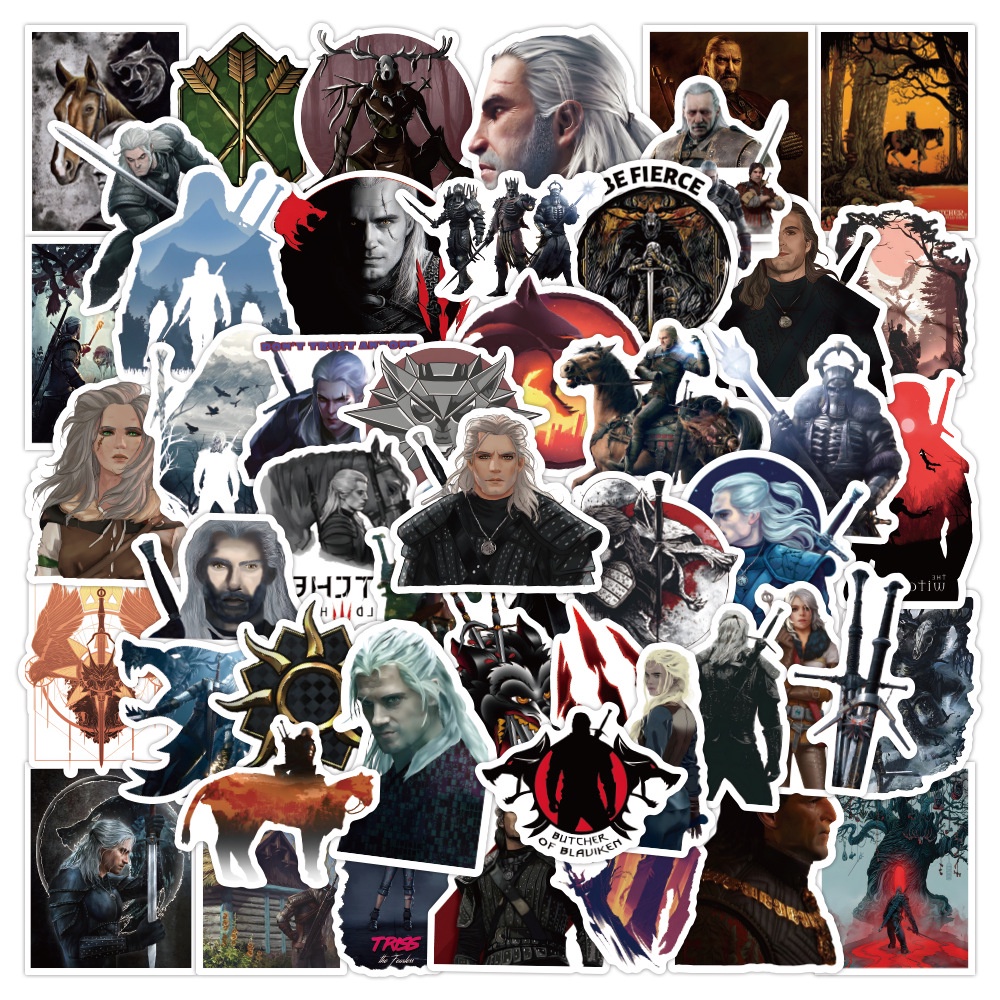 50 Unid . O Jogo Witcher RPG Adesivos De PVC À Prova D'água