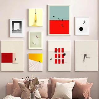 Figura Nórdica Pintura Em Tela De Arte De Parede Pôster De Postura Humorosa E Impressões Quadro Colorido Moderna Para Decoração De Sala De Estar