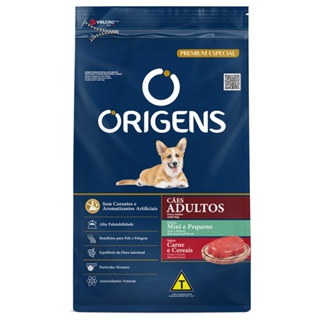 Ração Origens Cães Adultos Carne e Cereais Raças Mini e Pequena 3kg