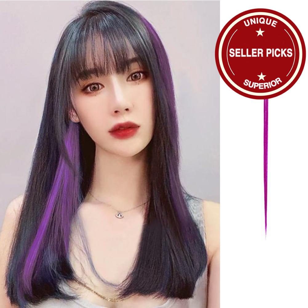 10 Cores Fashion Girl Cabeleira Colorida Liso Longo Com Clip Color Hair