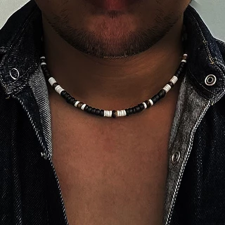 Summer Beach Bohemia Surfer Necklace Para Homens Simples Geométrico Tribal Ethnic Coconut Shell Colar Com Contas Jóias