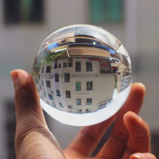 Bola De Cristal Transparente Branca Decoração De Escritório