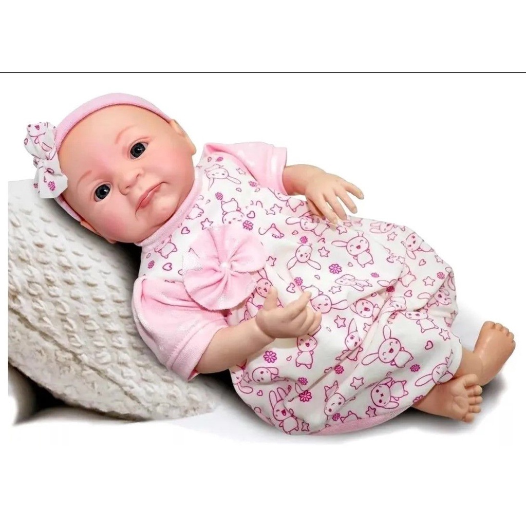 Boneca Bebê Reborn Gatinha De 55cm 100% Silicone Brastoy em Promoção na  Americanas