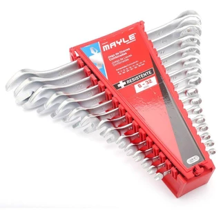 Chave Combinada JOGO 6 a 32 MM c/ 15 Peças MAYLE em Oferta na Shopee