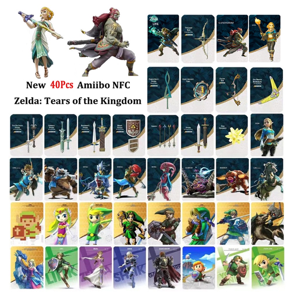 A Lenda De Zelda Lágrimas Do Reino Ganondorf Switch Amiibo NFC Linkage Card 40 Pcs/Set Game Collection Cards