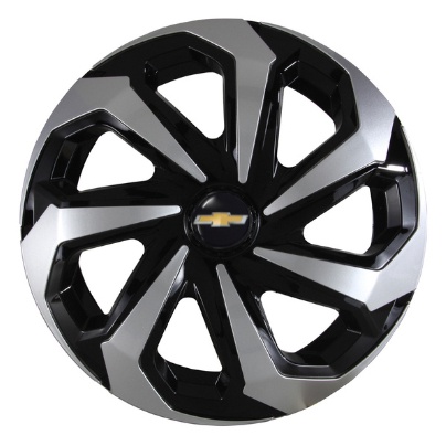 Kit Jogo Conjunto 4 Calotas Aro 13/14/15 Gm Chevrolet Celta Corsa Montana Onix Classic Prisma + Emblema Resinado