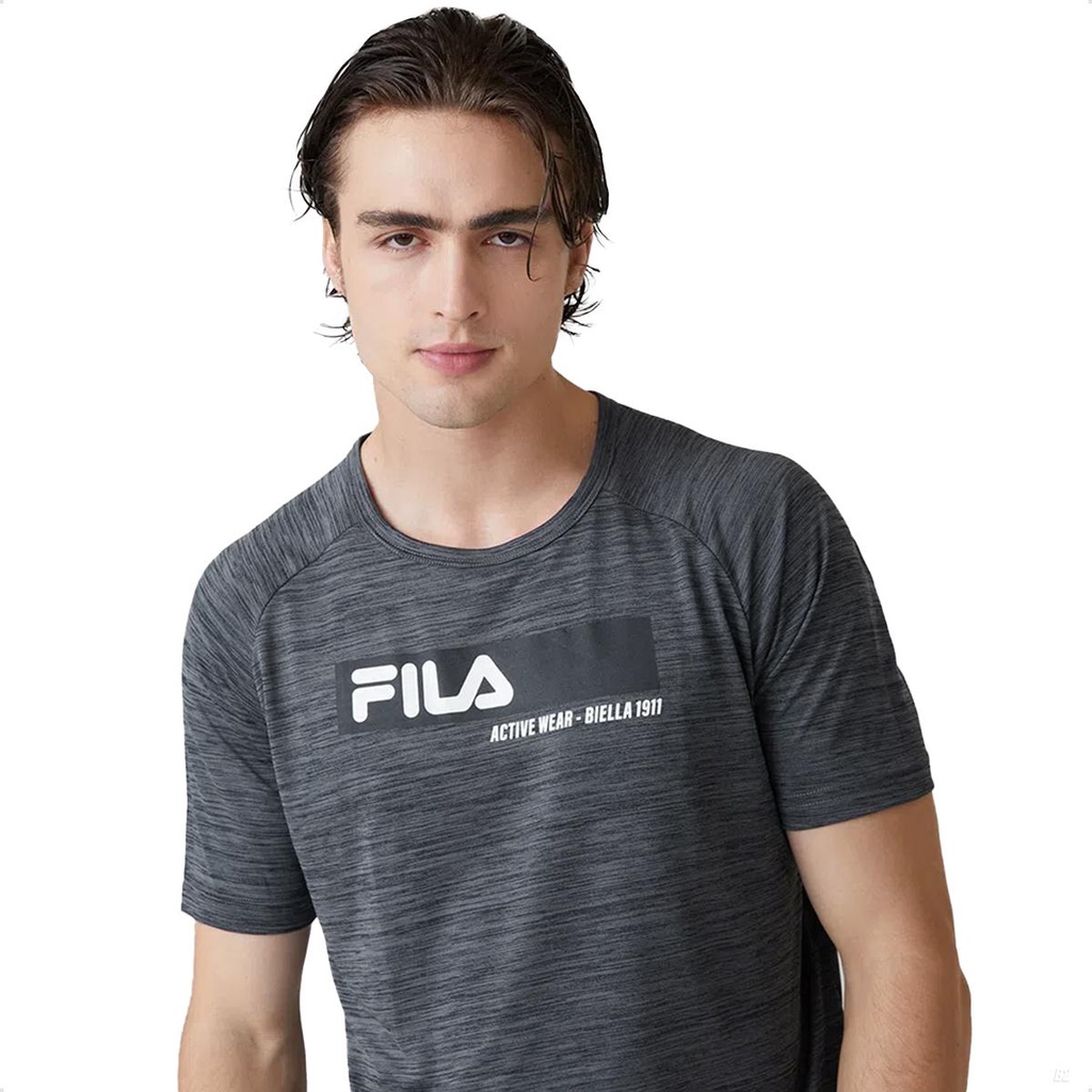 Camiseta Fila Sport Melange Masculina 100% Original Com Nota