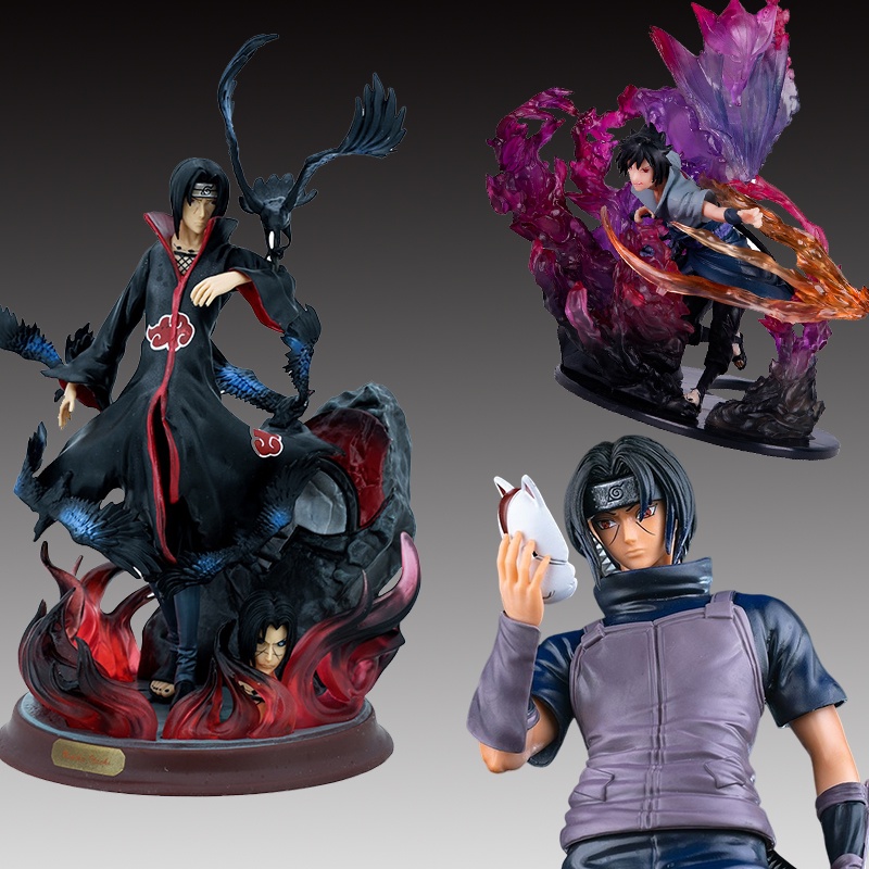 Anime naruto shippuden figura 25cm uchiha sasuke infância sasuke gk pvc  figura de ação modelo collectible estátua boneca brinquedo miúdo gif