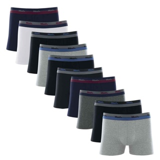 Kit com 10 Cuecas Boxer Cotton Elástico Bordado Mash