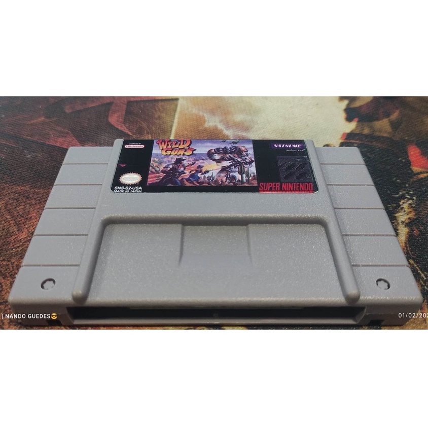 Jogo Wild Guns Chip Novo Repro Super nintendo snes Funcionando 100% ...