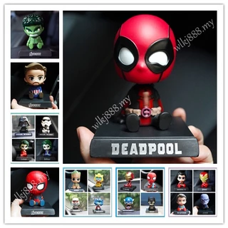 Boneca Agitadoraos Vingadores Deadpool Adornos De Automóveis Bobble Head Dolls Anime Ação Figura Modelo De Brinquedos Para Decoração De Carros Infantis