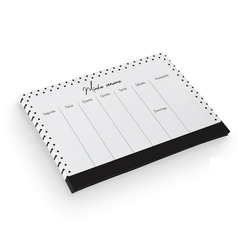 Bloco Planner Semanal Black 250x170mm 54 folhas BRW | Shopee Brasil