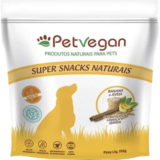 Petisco Snack PetVegan para Cães Sabor Banana e Aveia 150g
