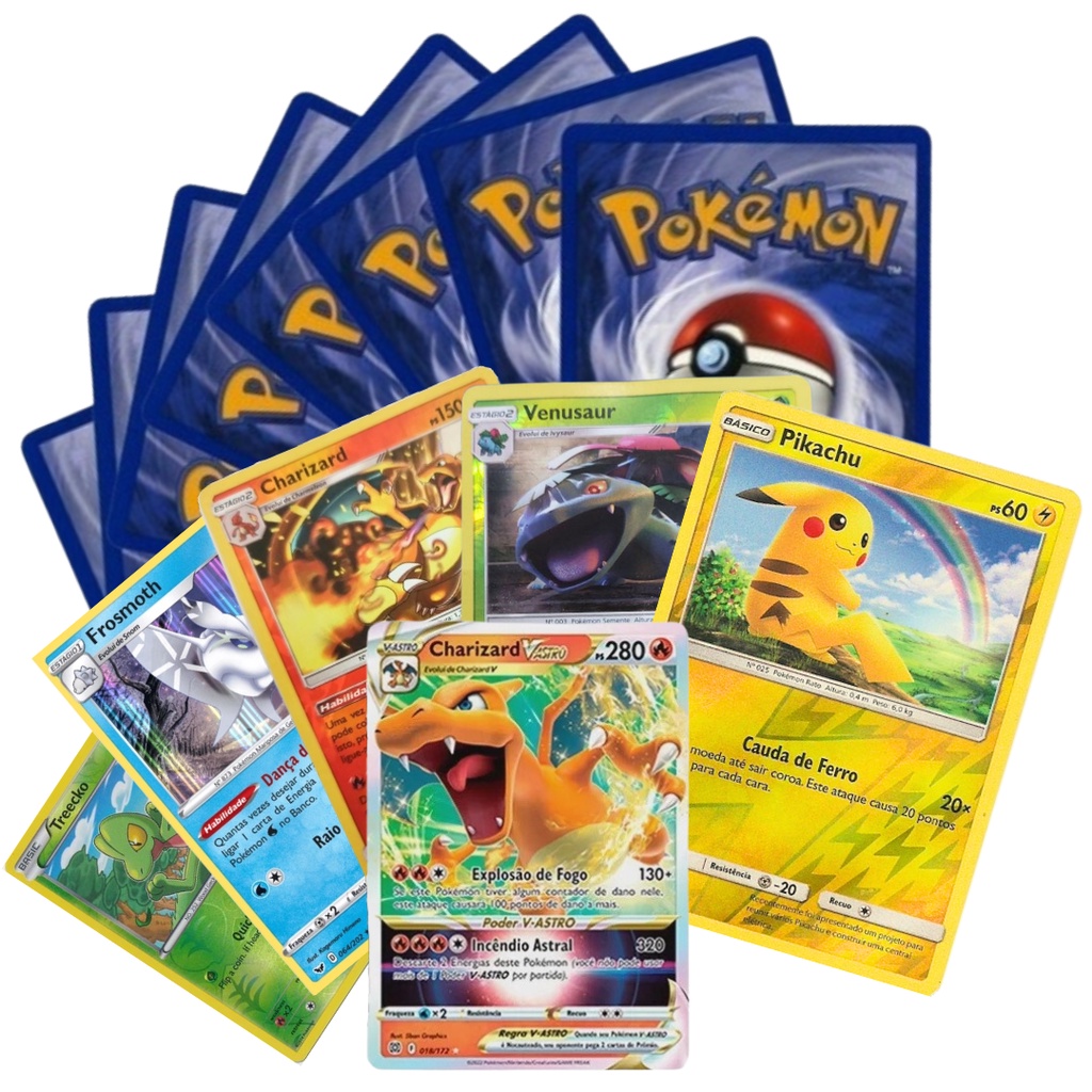 Lote 5 Cartinhas Pokémon Todas Brilhantes Original Da Copag