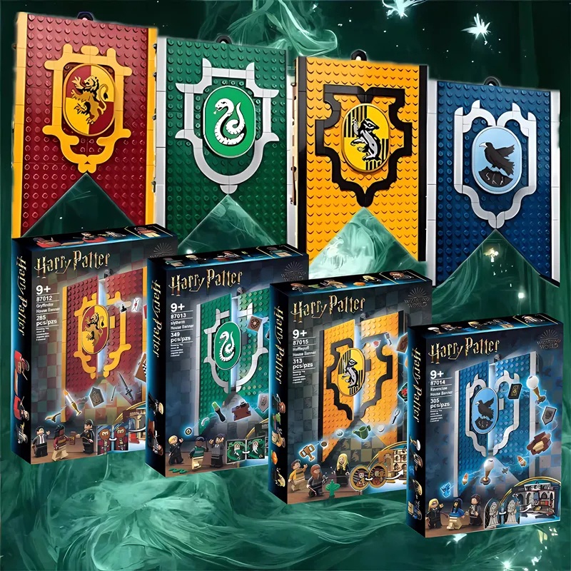 Harry Potter Gryffindor House Banner Set Hogwarts Castle Brinquedo Ou Display De Parede 76409 76412 76411 76410 Brinquedos De lego Compatíveis Para Crianças