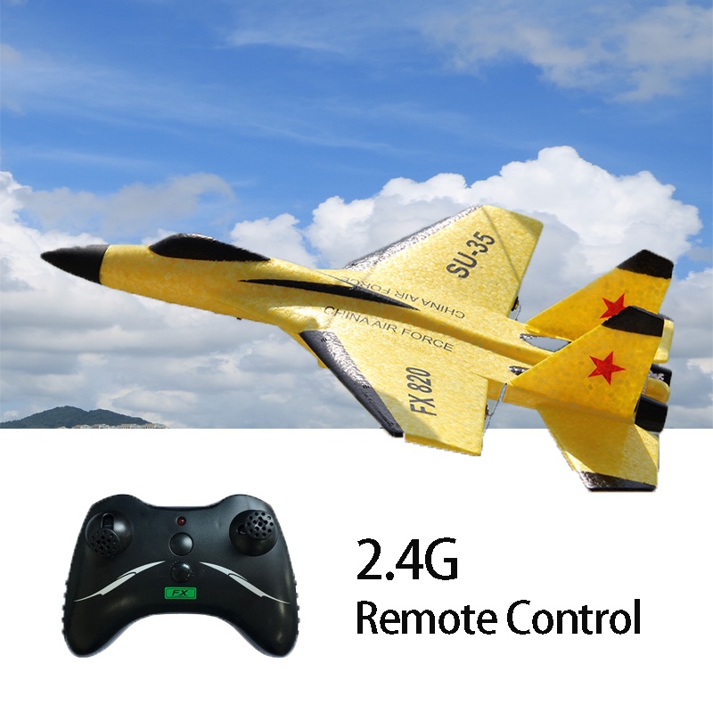 Avião de Controle Remoto FX-620 SU-35 2.4G Fighter - Brinquedo de Avião  Hobby em Espuma EPP com Controle Remoto - Presente Ideal para Crianças