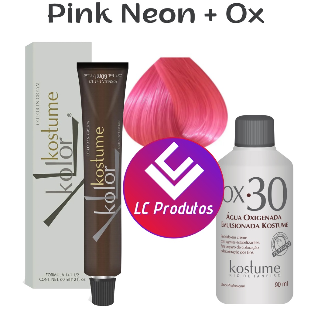 Kostume Kolor Crazy Color Aquarela Pink Neon + Ox Shopee Brasil