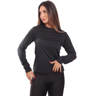 Camiseta Feminina Manga Longa Dry Fit Básica Lisa Proteção Solar UV Térmica Blusa Academia Esporte