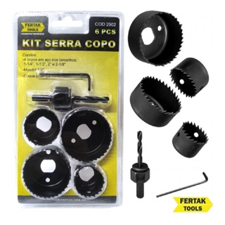 Kit Serra Copo Para Furadeira Madeira Marceneiro Com 6 Peças