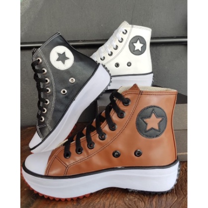 All Star Preto Cano Alto Plataforma, Tênis Feminino Converse Usado  87594439