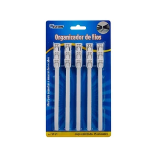 Kit Organizador De Cabos E Fios Branco 15 Unidades em Oferta na Shopee