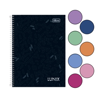 Caderno 1/4 ou 1/8 TILIBRA Lunix com 80 Folhas - Várias Cores