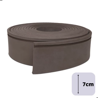 Eva Flexível 7cm Largura Rodapé Moldura Autocolante - 11 Mts - 7c1-Marrom