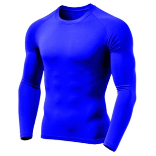 Camisa Azul Royal Academia Futebol Proteção Uv 50+ Tecido Gelado Camiseta Segunda Pele