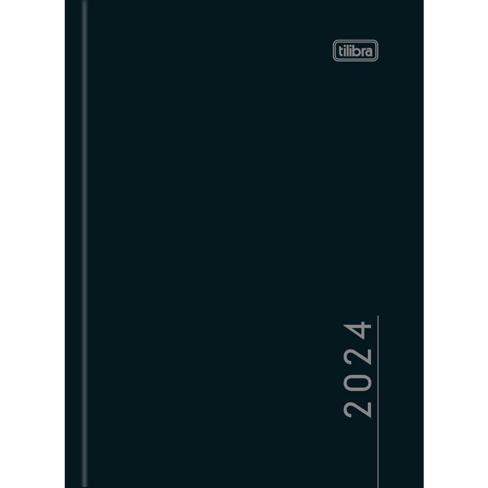 Agenda Costurada Diária Pepper Preta 2024 - Tilibra