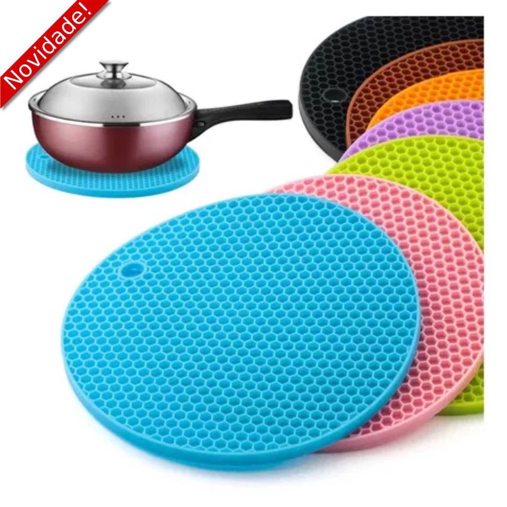 Apoio De Panela Descanso Em Silicone Colorido | Shopee Brasil