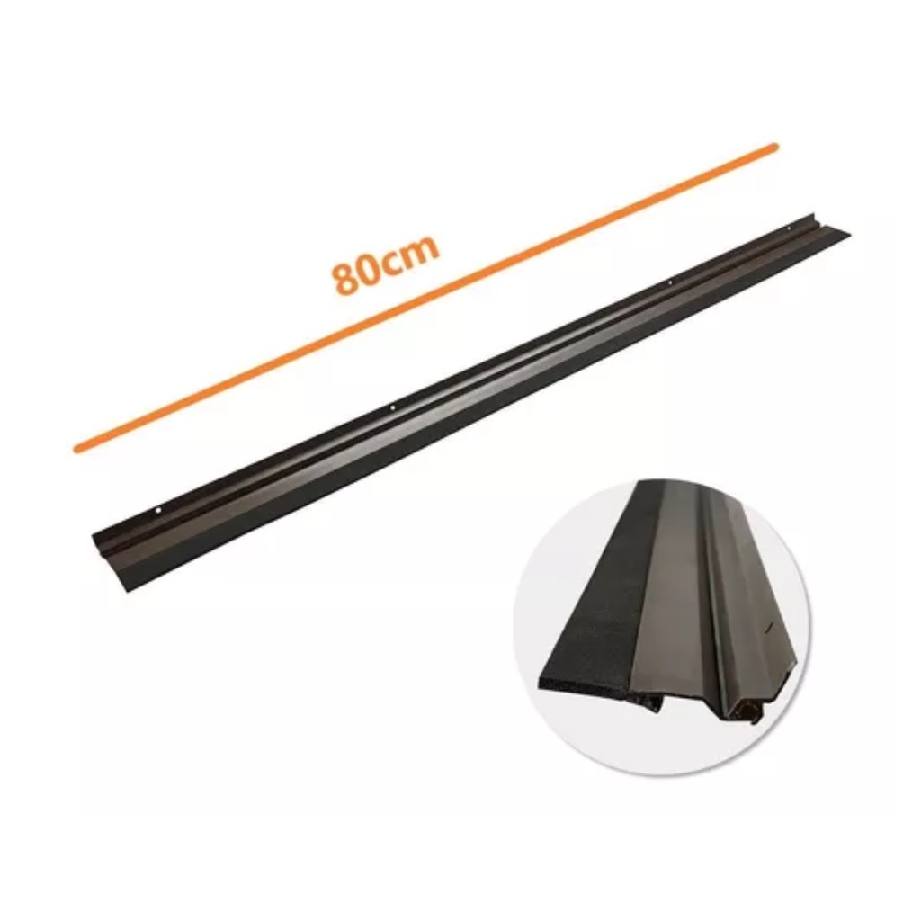 Friso Rodo De Porta Vedação Automático 80 Cm Preto