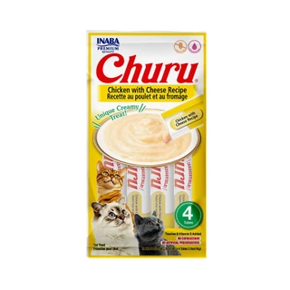 Petisco Churu Para Gatos Adultos Sabor Galinha com Queijo 56g em Oferta na Shopee