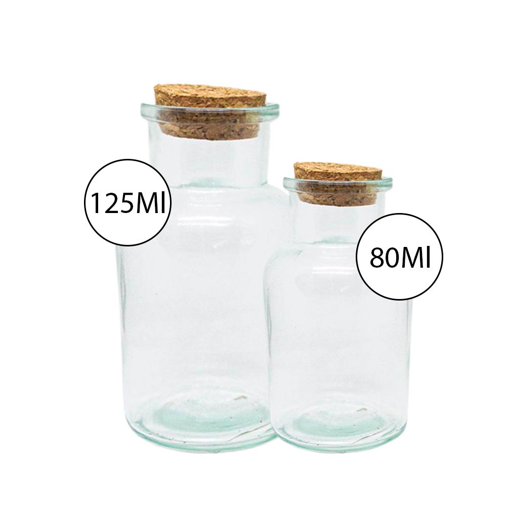 Kit Frascos Vidro Garrafinha Sais de Banho Porta Tempero C/ Rolha