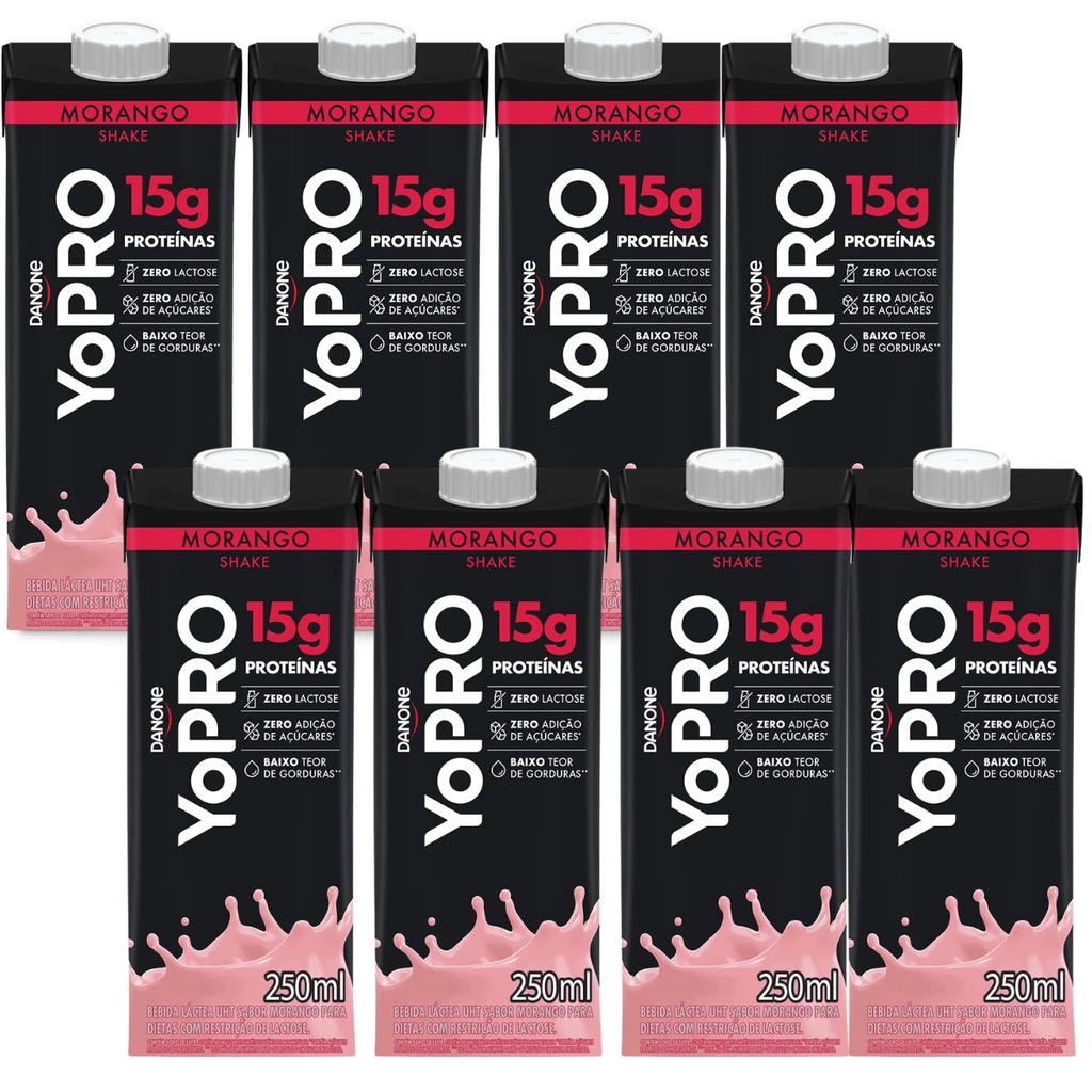 YoPro 15g Protein Bebida Whey Lactea Danone Yo Pro 250ml 8 Un | Shopee ...