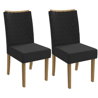 Conjunto Duas Cadeiras Estofadas Kappesberg Sala de Estar Revestimento Tecido