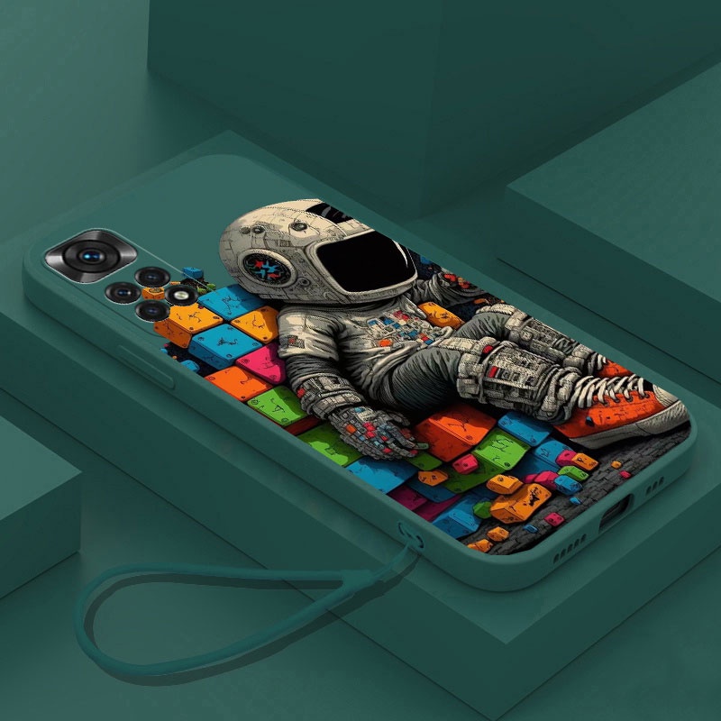 Estojo Xiaomi Mi 11T 11 Lite Redmi Nota 8 12 Pro 9 9A 9C 9T 10 3D Astronauta Tetris Capa Para Telefone Tpu À Prova De Choque