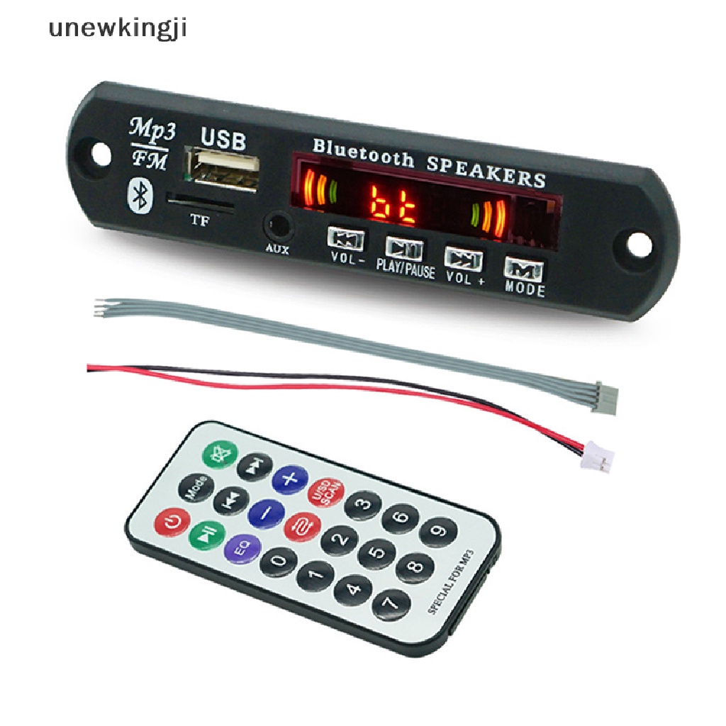 uw Sem Fio Bluetooth 5.0 9V-12V MP3 WMA Placa Decodificadora Carro Áudio USB TF FM Módulo De Rádio Tela Colorida MP3 Player Com Controle Remoto kingji