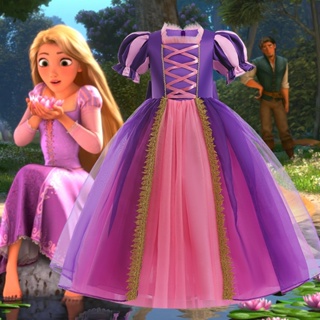 Princesa sofia traje para menina, traje cosplay roxo, manga puff