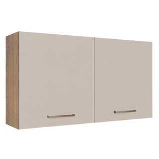 Armário de Cozinha Aéreo 120 cm 2 Portas Rustic/Crema Agata Madesa em Oferta na Shopee