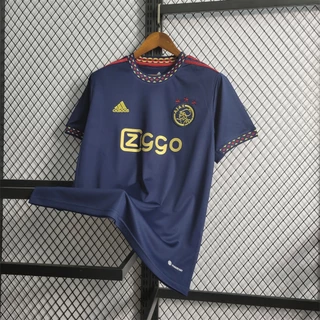 Camisa de futebol 22 /23 A-X Ajax Away Men Camisa esportiva azul