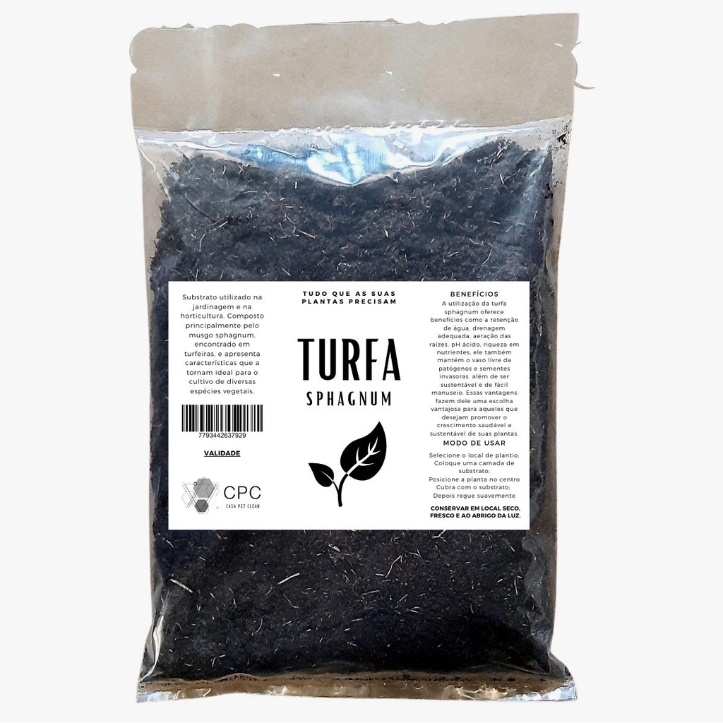 Substrato de Turfa Sphagnum Importada Premium 10 Litros