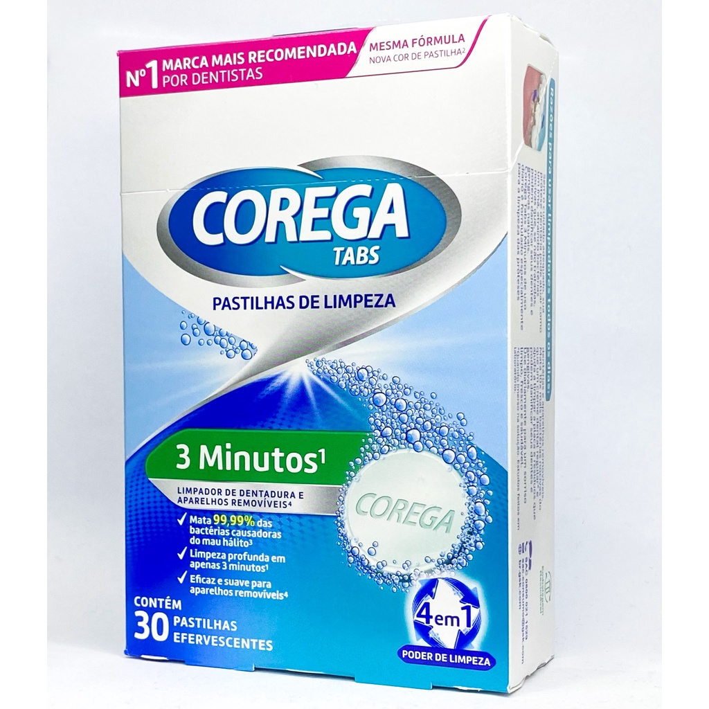 Corega Tabs 3 Minutos Limpador de Dentaturas e Aparelhos | Shopee Brasil
