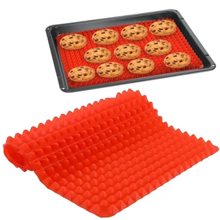 Tapete Culinário De Silicone Vermelho Antiaderente Livre de BPA