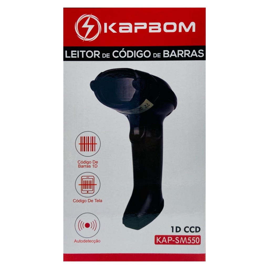 Leitor de Código de Barras e QR Code com Leitura Direto na Tela em Monitor  Tablet Celular Com Fio USB 1.8 metros Exbom LCB-Q200