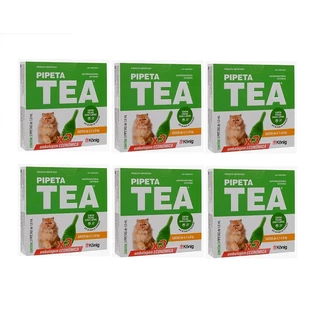 Kit 6 Pipeta Tea Konig AntiPulga Gato 4,1 A 8kg C/3 Pipeta