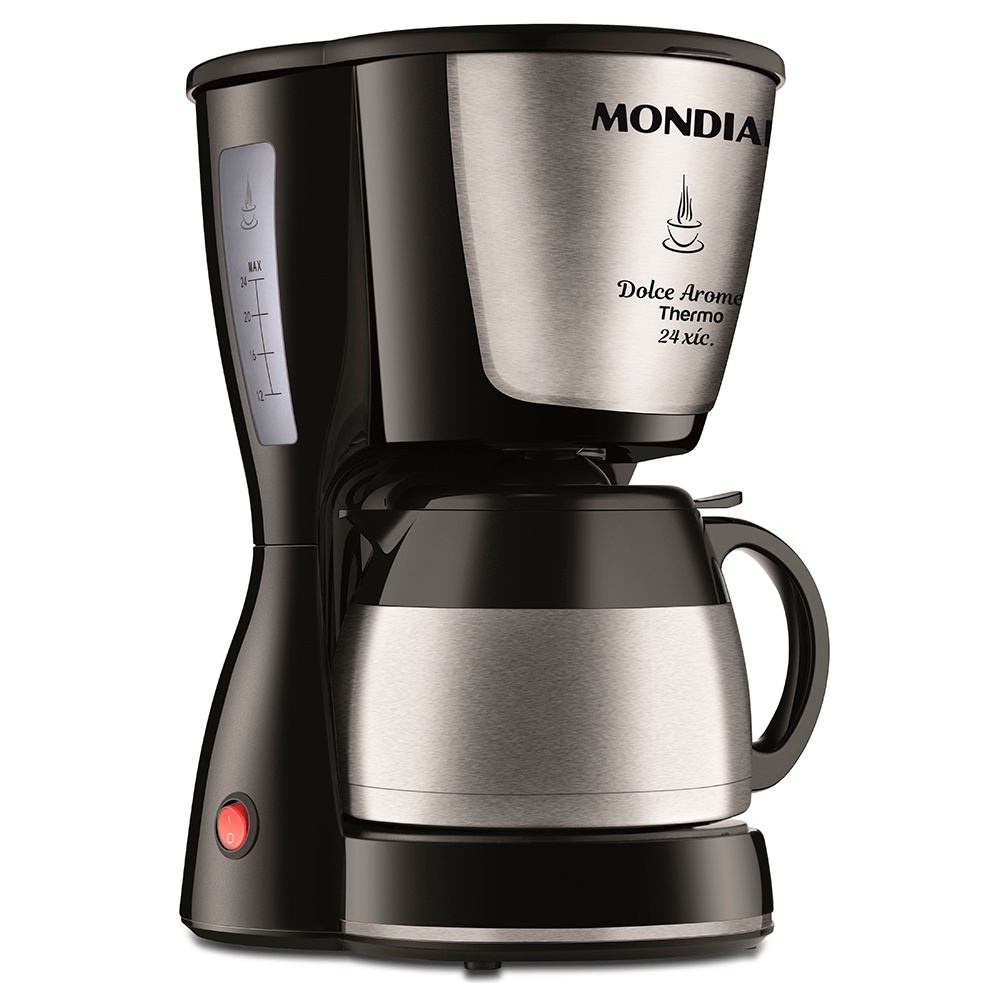 Cafeteira Elétrica Dolce Arome Inox 30 Xícaras Preto/Inox 110V - Mondial