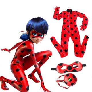 Fantasia infantil Miraculous Ladybug Cat Noir Cosplay para meninos e  meninas (G-120-130 cm, preta) : : Moda