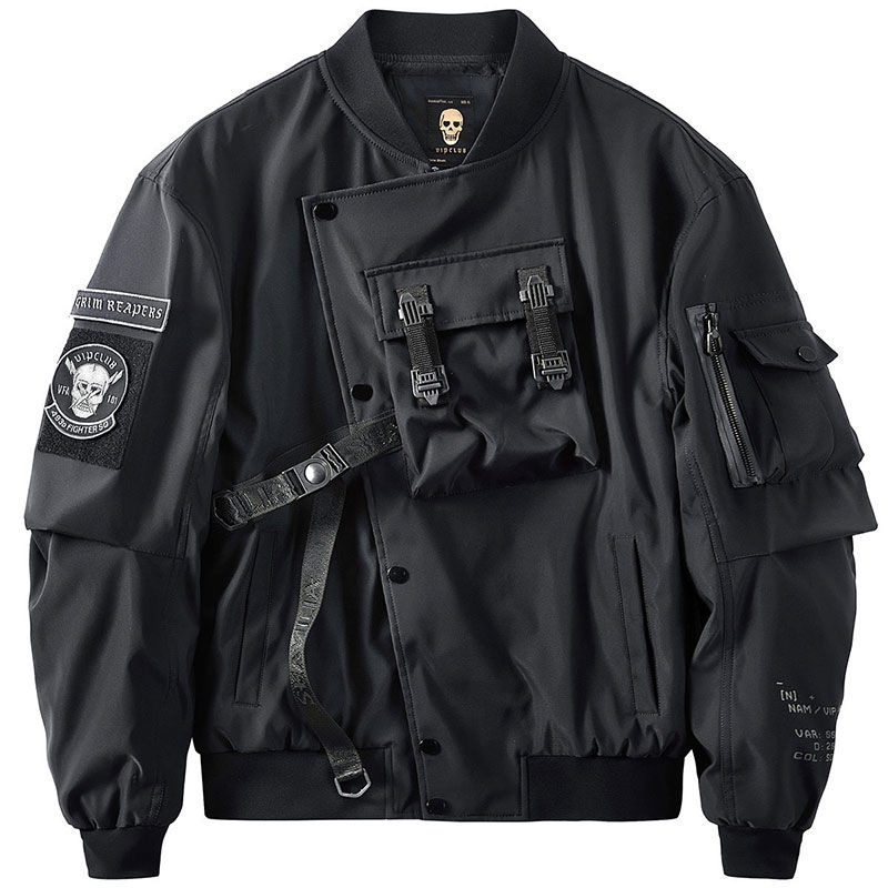 Casaco Funcional Homem Bombardeiro Mais Tamanho Casaco Funcional Homem Ferramenta de Beisebol Trendy Uniform Street Wear Handsome